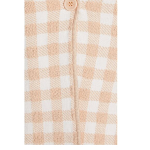 STAUD Juliette Gingham Jacquard Knit Top Jacket Neutral Size Medium - Picture 6 of 12